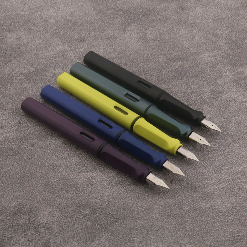 Fountain Pen 1pc Matte Purple Plastic EF/F Nib Frosted Fluorescence Green Stationery School Office Supplies Ink Pen