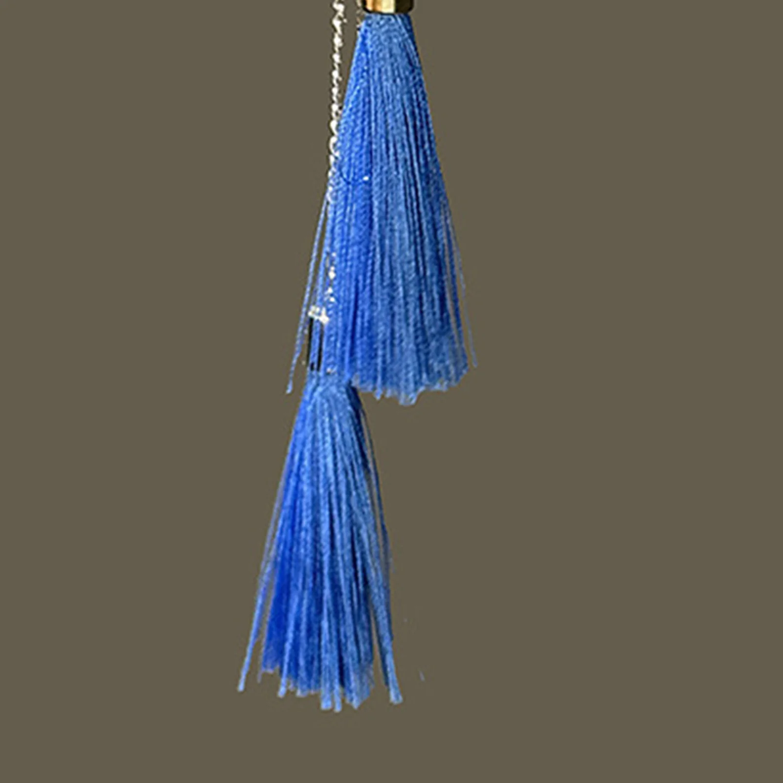 Bastoncino per capelli antico ventaglio blu con nappe fiore_voghion.com