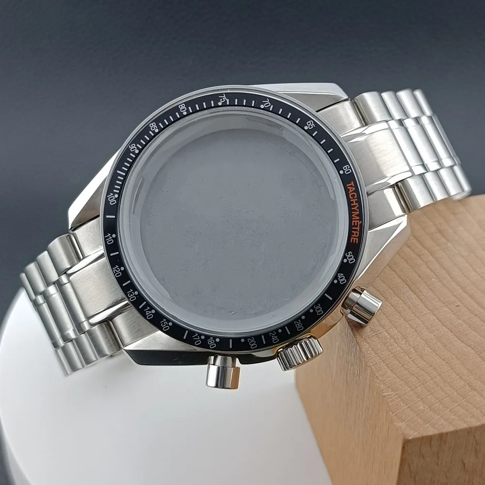 Black/Silver 39.7mm Steel Watch Case with Dial and Hands
