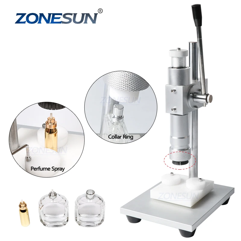 

ZONESUN ZS-YG20A Manual Crimping Machine Perfume Crimper Capper Metal Collar Cap Press Capping Machine Spray Crimper Seals