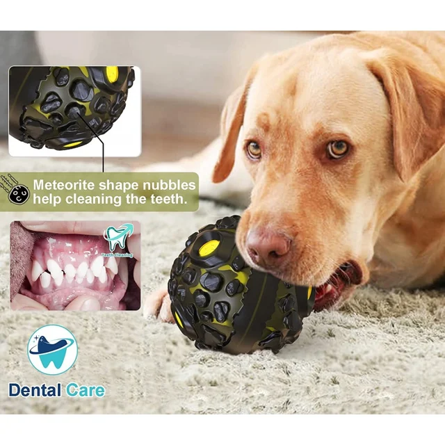 Dog Toy Ball  Interactive Fetch Dog Ball with Fun Squeaky Giggle Sound, Durable for Small Medium Large Dogs, Non-Toxic Elastic 3