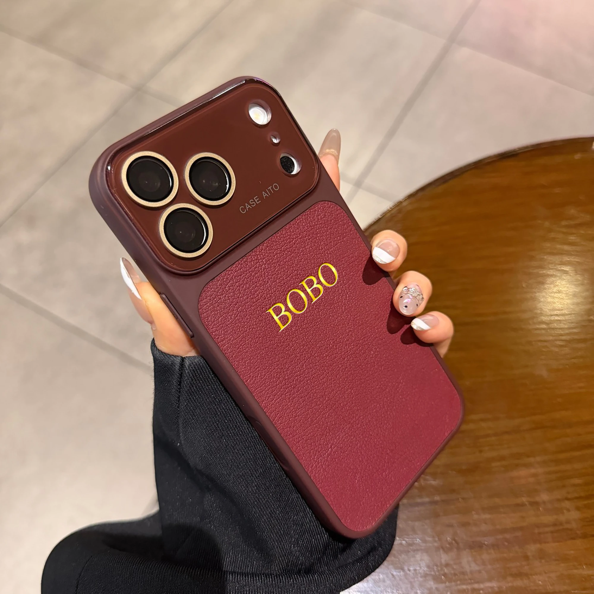 Personalized Luxury Faux Leather Case For iPhone 17 Pro Max thumbnail 6