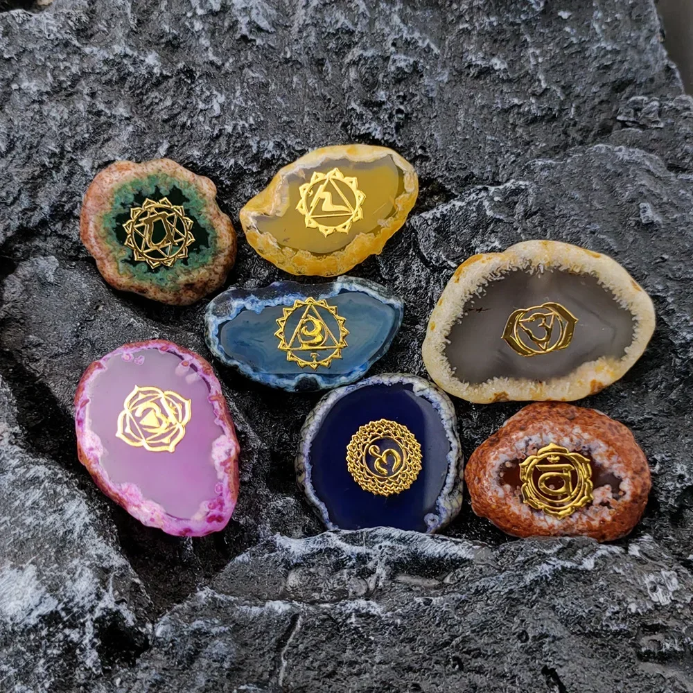 Набор из 7 чакр, натуральные кристаллы рейки, энергетический Восстанавливающий баланс, красочные нестандартные камни, украшение для дома «сделай сам»