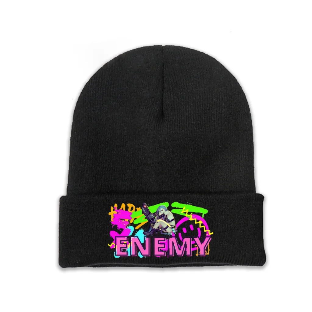 

Enemy Skullies Beanie Arcane League of Legends Knitted Bonnet Adults Warm Caps Skiing.Hiking Soft Brimless Elastic Hats