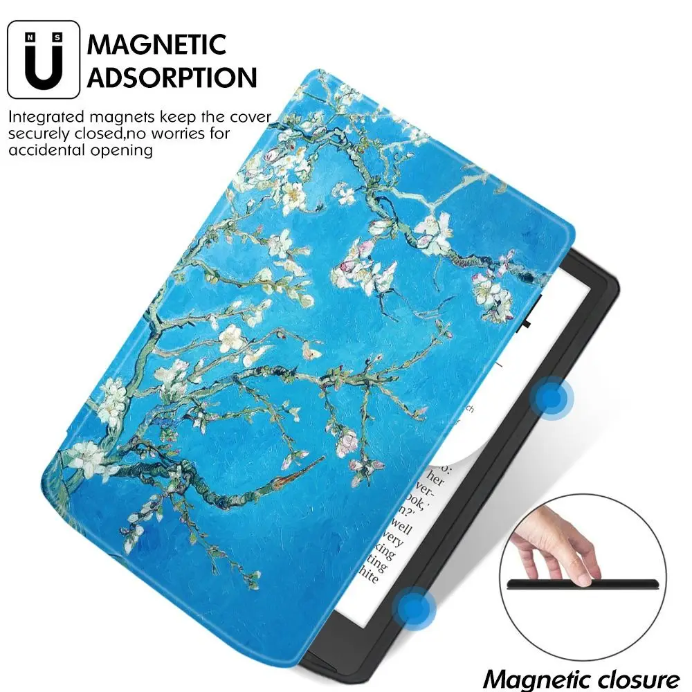 Premium PU Leather Multi-Fold E-Reader Case with Auto Wake/Sleep Feature