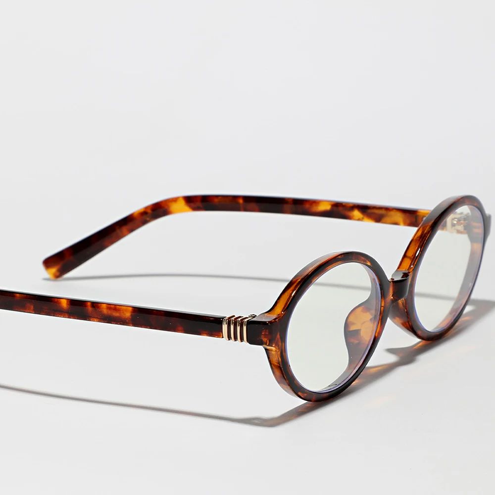 Enhanced Anti-Blue Light Oval Eyeglasses with Replaceable Optical Lenses
