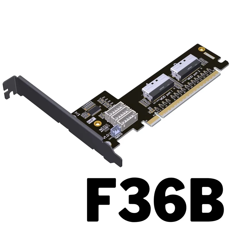 PCIe x16 MCIO Graphics Card Split Extention Cable GEN4 PCI - Main Image