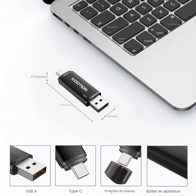 Clé USB, Téléphone USB, 3.0 Type C 2 En 1, Clé USB Portable Rotative En  Métal Pour Tablettes, Stockage D'images, Compatible Avec Téléphone,  Tablette, PC Et Autres Appareils 