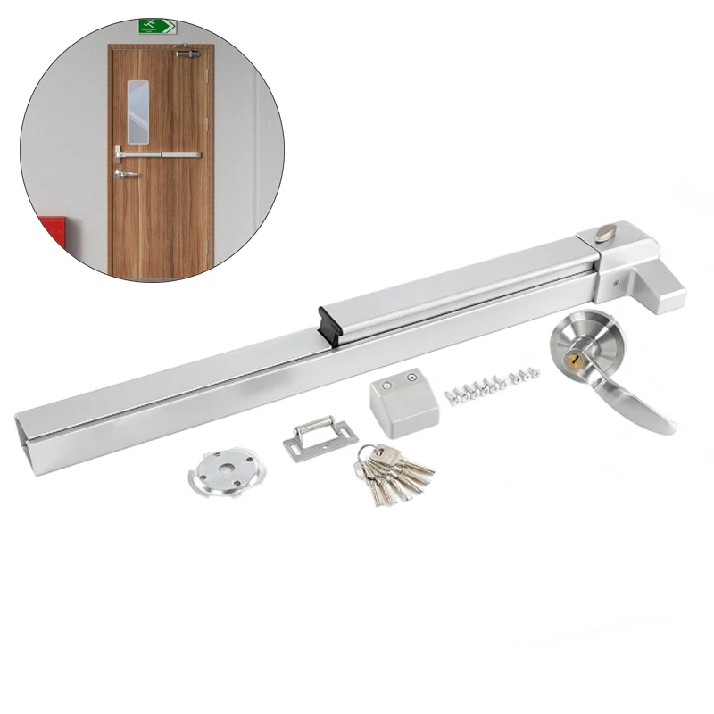 Door Push Bar Commercial Emergency Bar Panic Exit Device Suitable For Wood Metal Door 70-104 cm Width With Exterior Handle