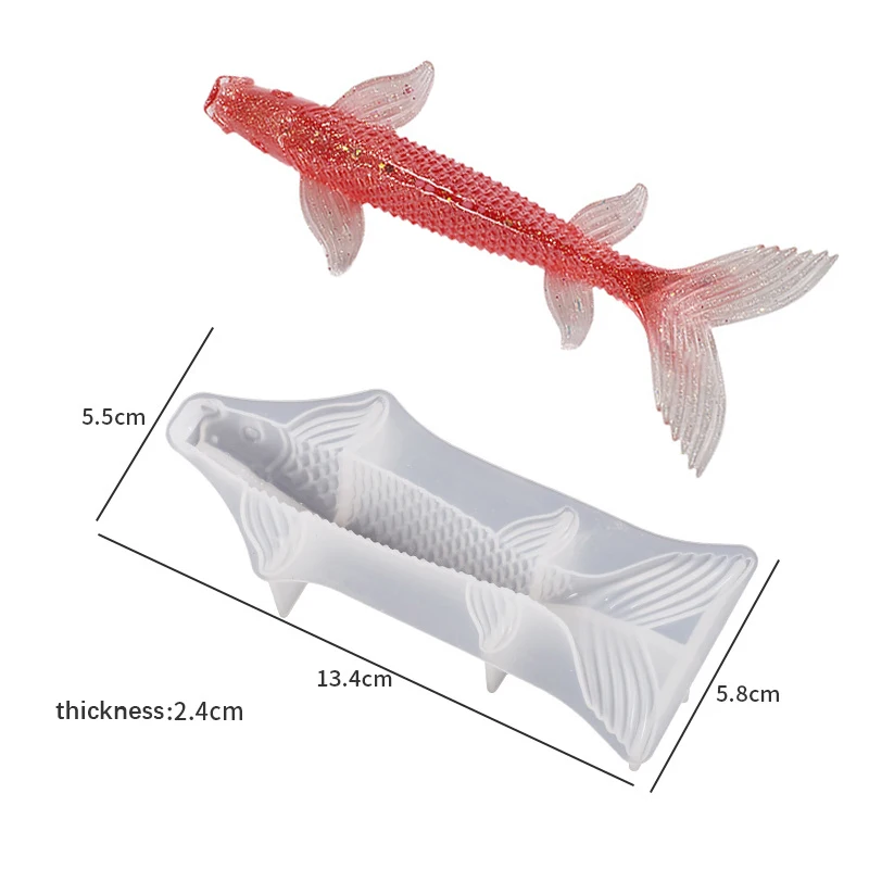3D Fish Mold Resin Silicone Mold Sinking Lures Lure Hard Bait Carp