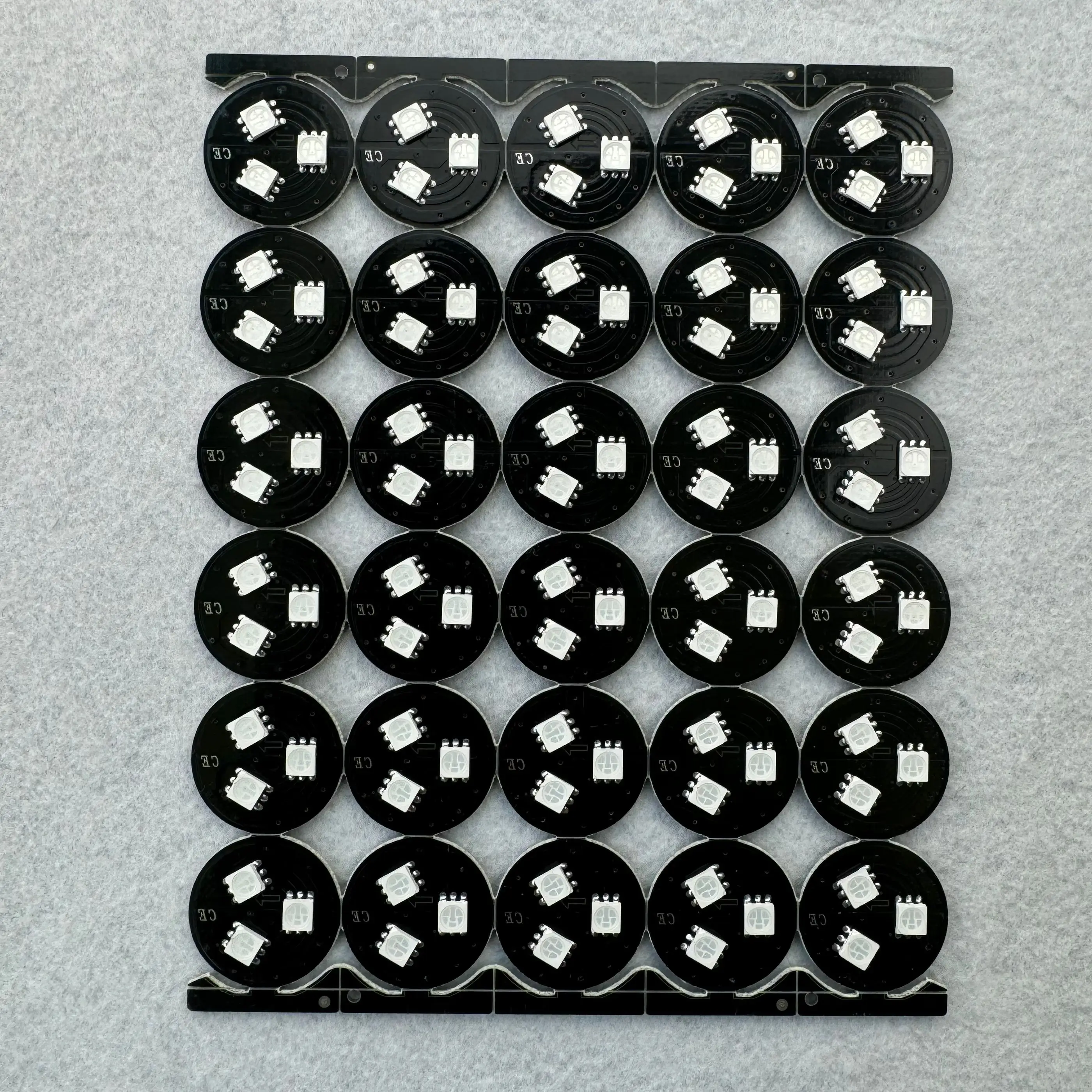 26mm Diameter WS2811 IC RGB Pixel PCBA Black Color 3pcs 5050 SMD RGB 0.72W/Pixel DC12V,No Wire only Board