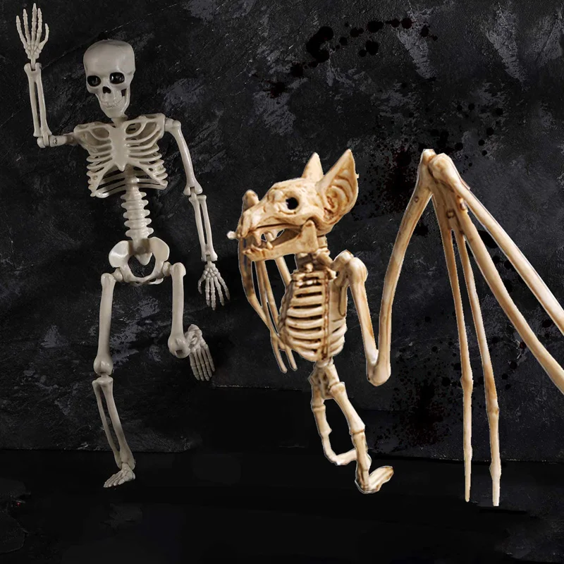 Set 3 Esqueletos De Animales Halloween - Murciélago, Araña Y Ratón Realistas, Decoración Terrorífica Para Fiestas