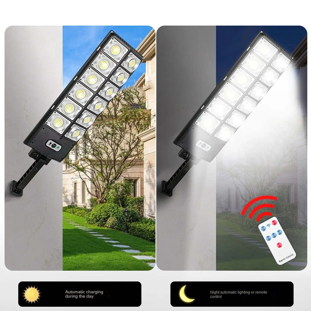 태양열 LED 조명, 매우 밝은 야외 방수 모션 센서, 인간 유도 태양 정원 조명, 마당 차고 조명, 3 가지 모드 원격