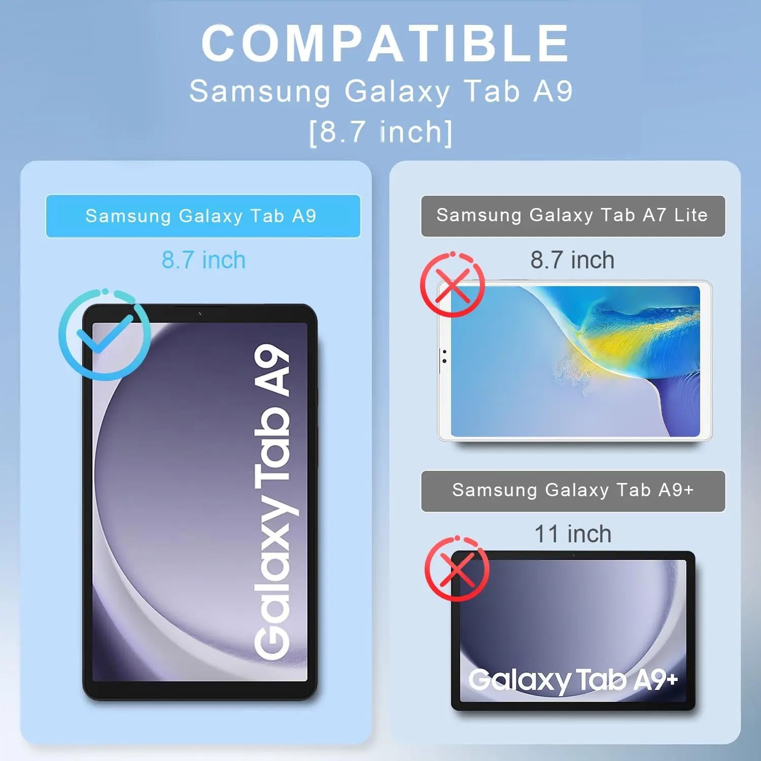 For Samsung Galaxy Tab A9 SM-X110 SM-X115 Tempered Glass Screen Protector 8.7 Inch 2023 Anti Scratch HD Clear Protective Film 2