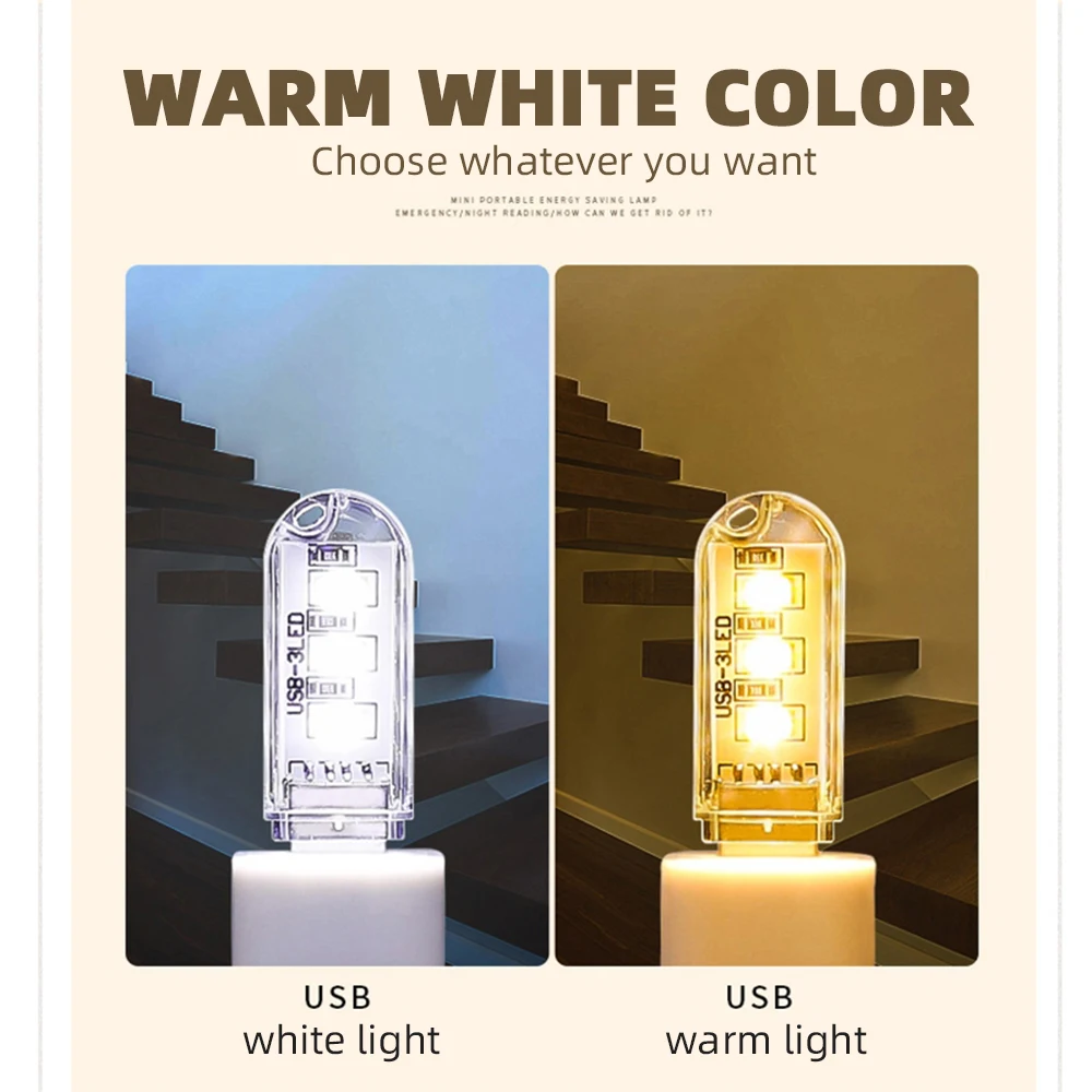 Mini Night Light LED Desk Lamp Portable USB Reading Book Table Flashlight For Power Bank Laptop Camping Lighting