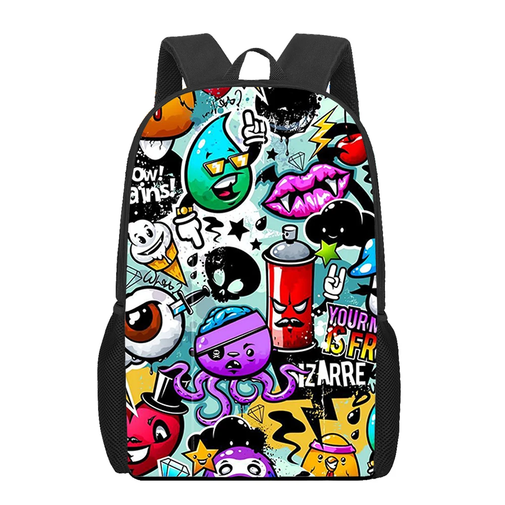 Cheap Graffiti Schoolbags Girls Satchel Casual Red Printed Daypack Students  Book School Bags Boys Teenage Light Back Bag Zip Up - AliExpress