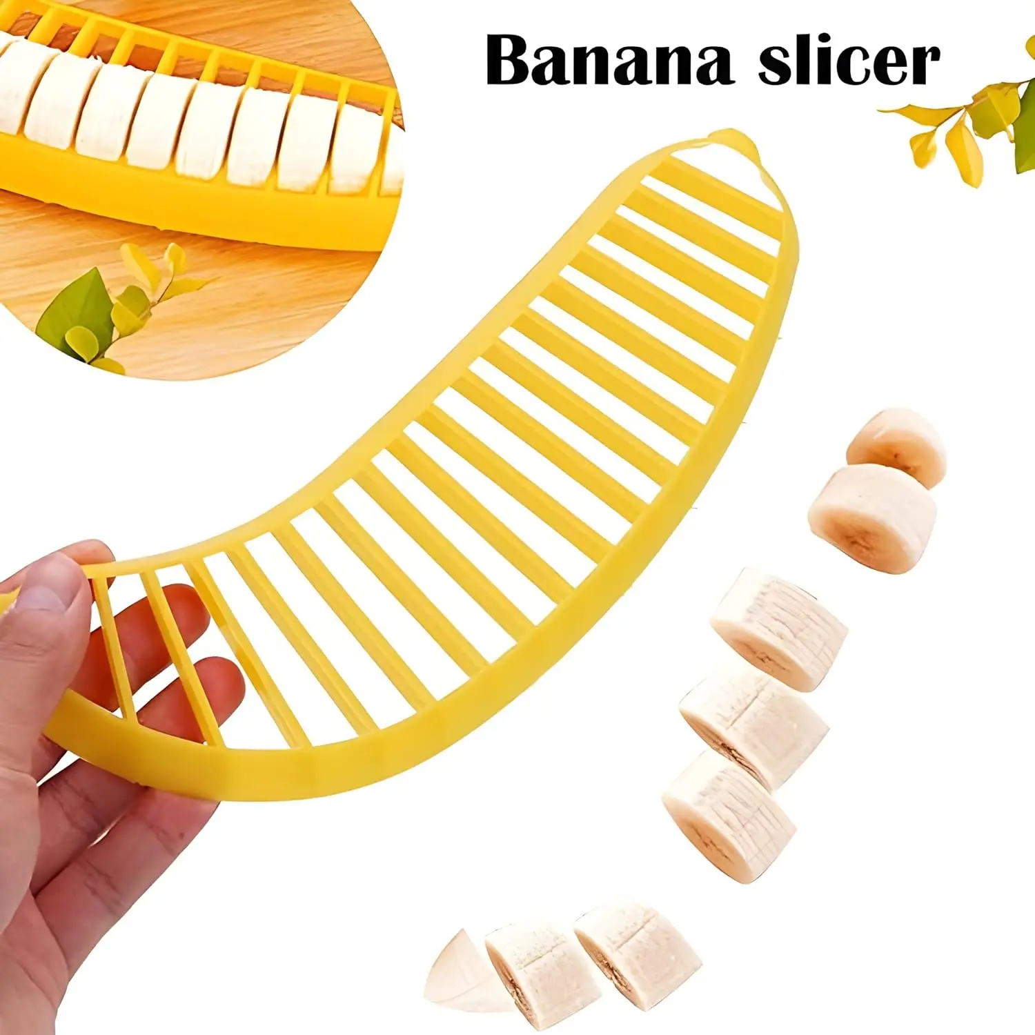2Pcs Banana Slicer-perfect for fruit salads Generic Handle Plastic Banana Fruit Slicer Cutter Chopper
