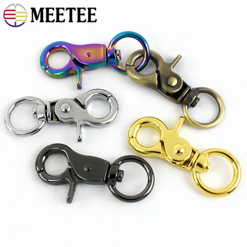 Moschettoni girevoli in metallo ganci girevoli chiusura girevole fibbia a moschettone, clip girevole canna di fucile, gancio a spinta gancio girevole per borsa, borsa fai da te - Italia