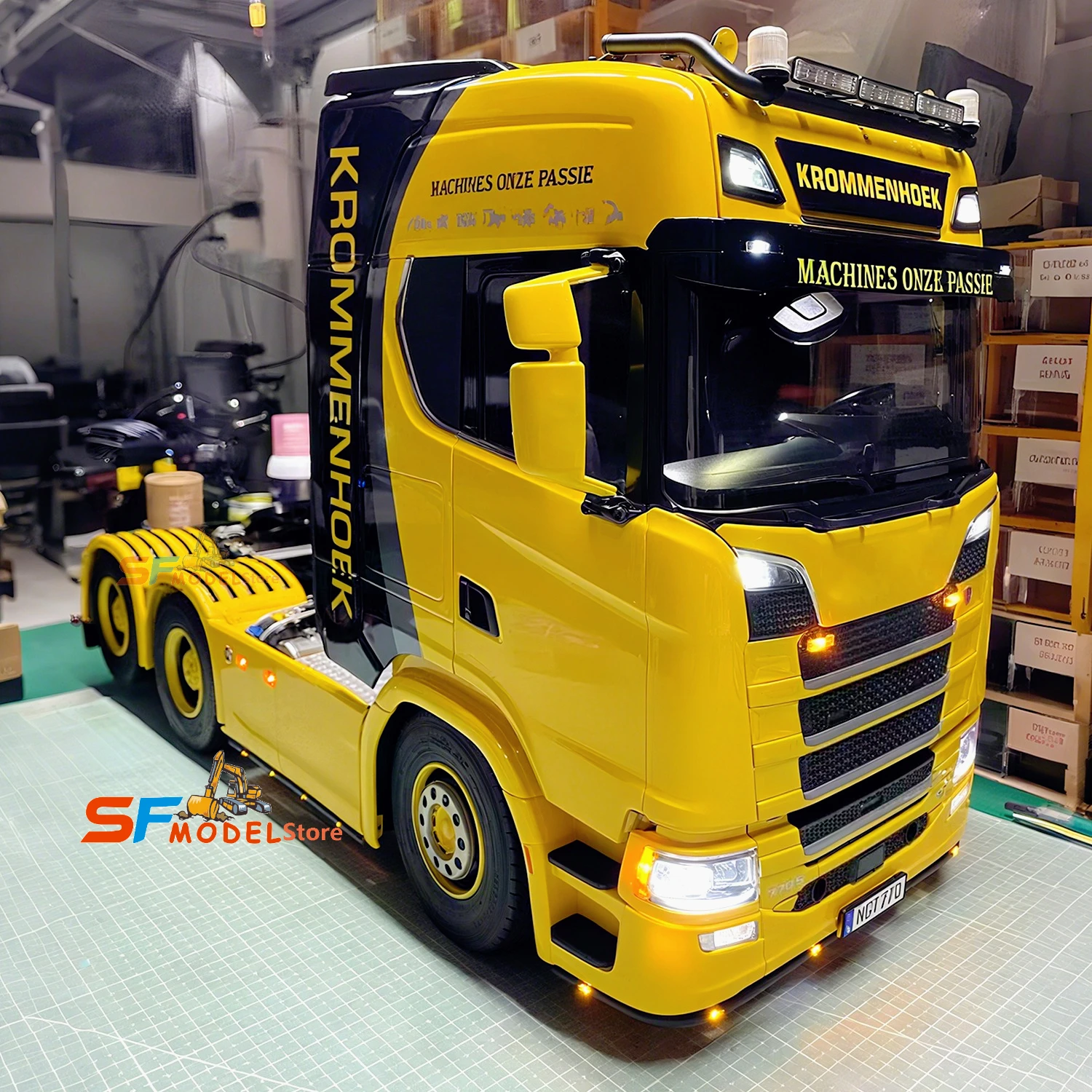 طاهليا 770S 1/14 6x4 جرار تحكم عن بعد هيكل معدني جاهز للتشغيل مع نظام إضاءة وصوت، عربة تحكم عن بعد نموذج لعبة