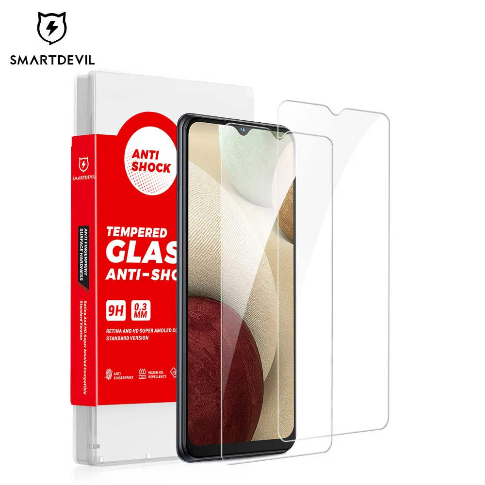 

SmartDevil Tempered Glass 2 PCS Screen Protector for Samsung Galaxy A12 Glass HD Anti Fingerprint Scratchproof