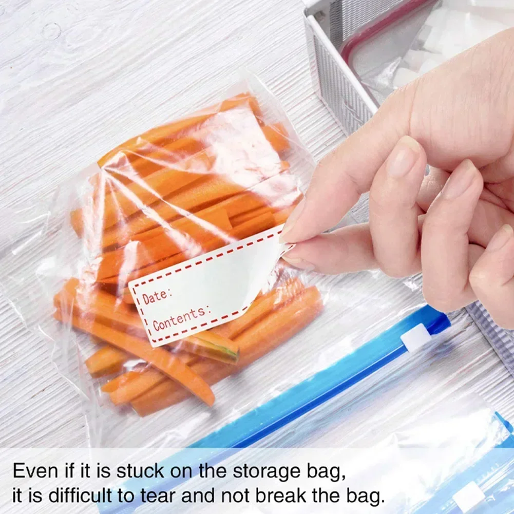 250 Stickers/Rolls Food Storage Paper Sticker Labels White Date Waterproof Stickers Self-Adhesive Removable Freezer Labels