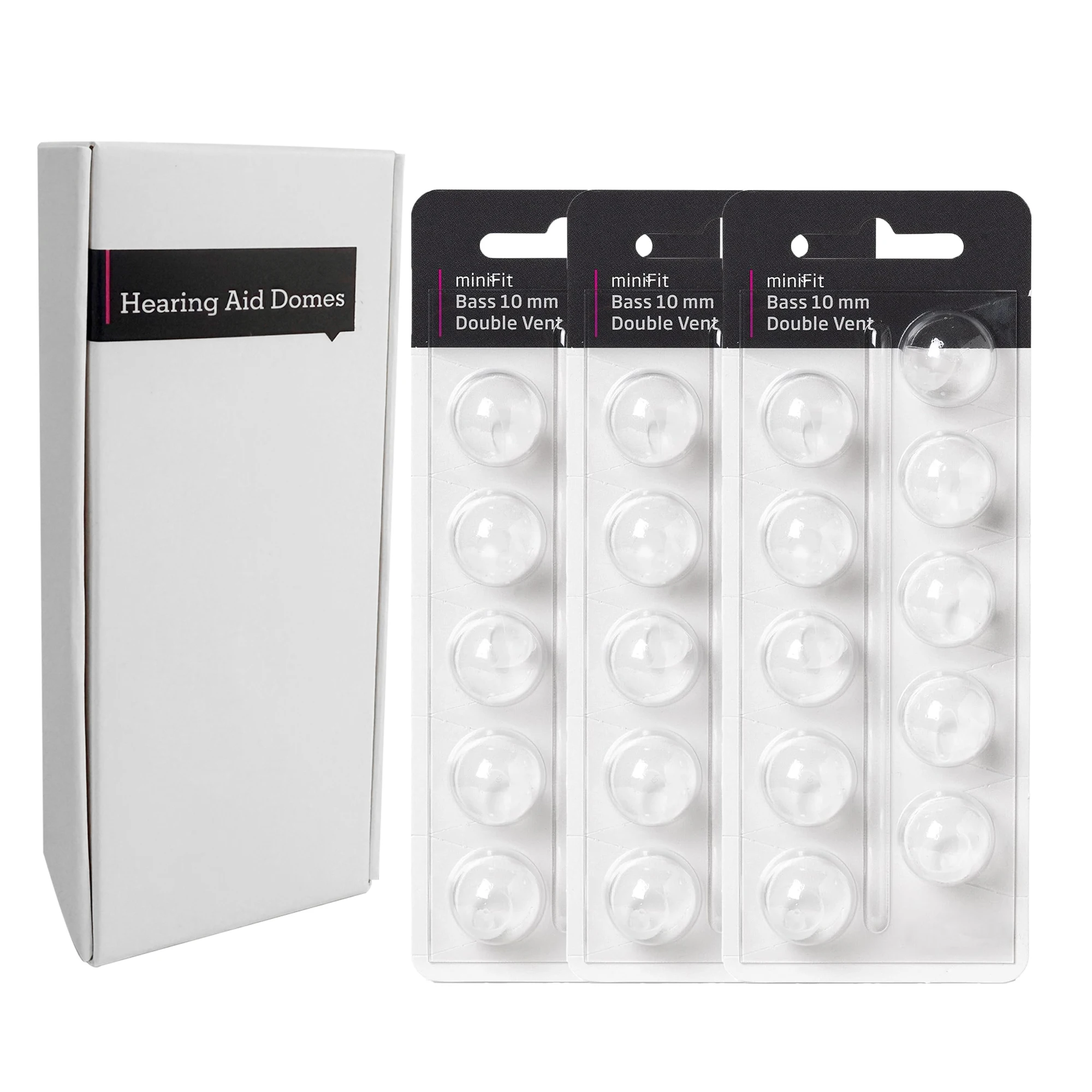 เครื่องช่วยฟังโดมสําหรับ Oticon MiniFit Double Vent Bass 10 มม.โดม, universal โดมสําหรับ Oticon เครื่องช่วยฟังอุปกรณ์ 1