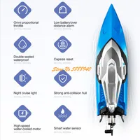 70KM/H Double Waterproof Electric RC High Speed Racing Boats 200M 50CM Water Sensor Capsize Reset Remote Control Speedboat toys 2
