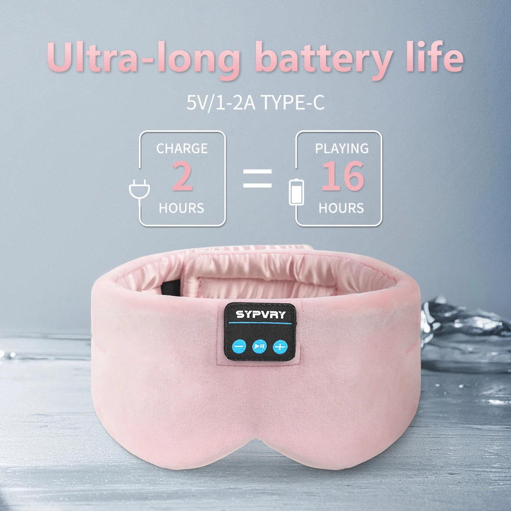 Sleeping Headphones Bluetooth Eye Mask for Women Men, Wireless Music Blackout Masks for Side Sleepers Insomnia Travel Gift 3