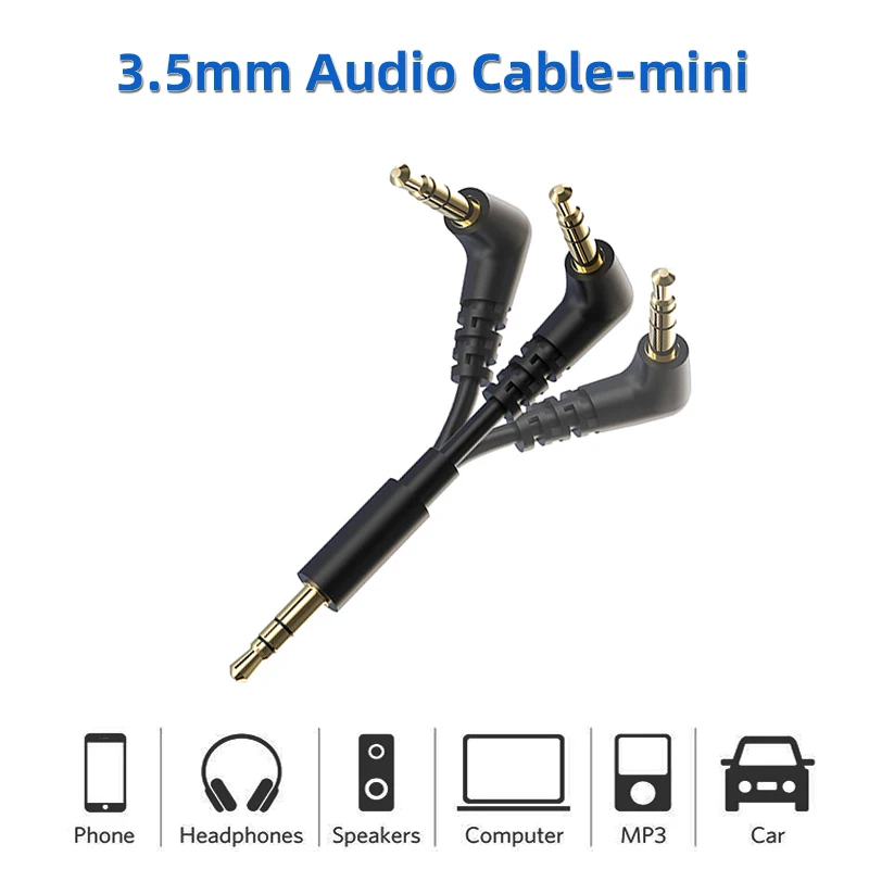 Essager Aux Cable 3.5Mm Jack Audio Cable 90 Gradi Ad Angolo Retto Hifi 3.5 Aux Cord Per Cuffie Cablate Xiaomi Speaker Aux Cord