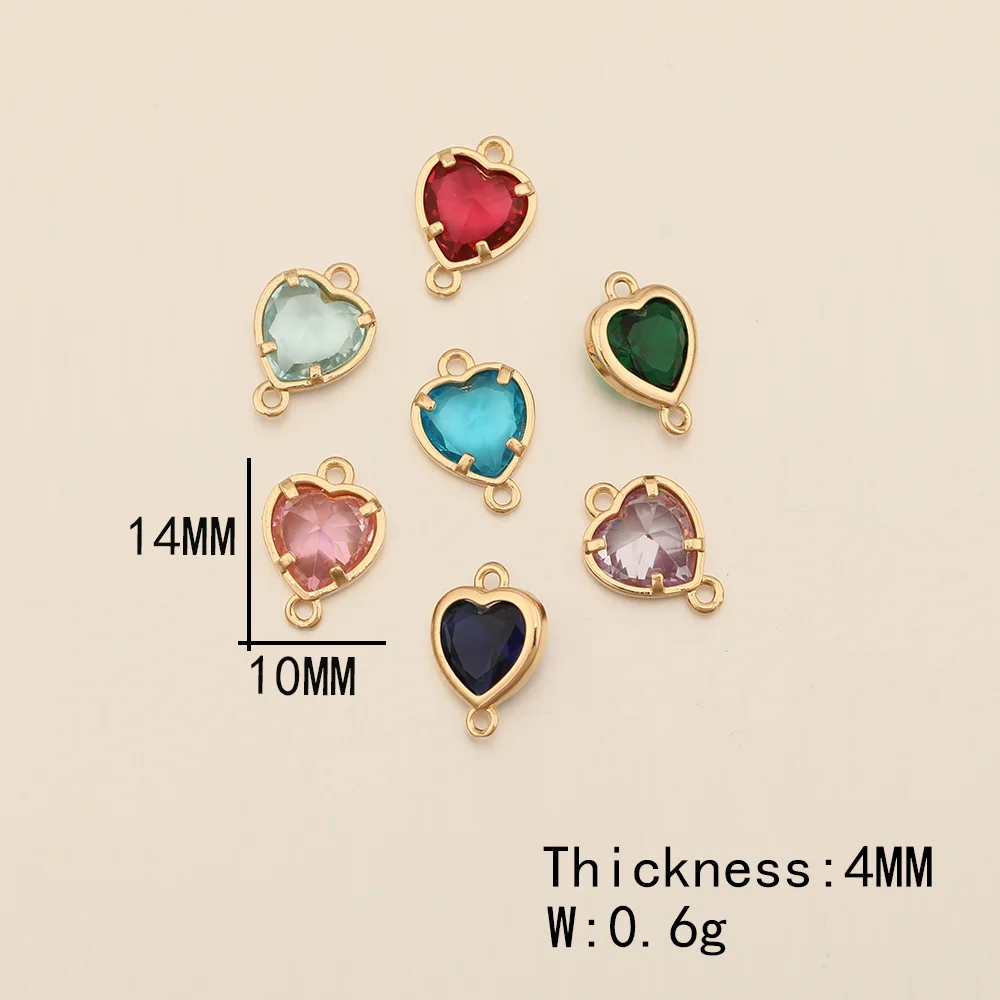 Cordial Design 10*14MM 100Pcs Jewelry Findings & Components/Rhinestone Connectors/CZ Charms/Heart Shape/Hand Made/DIY Making - cordial