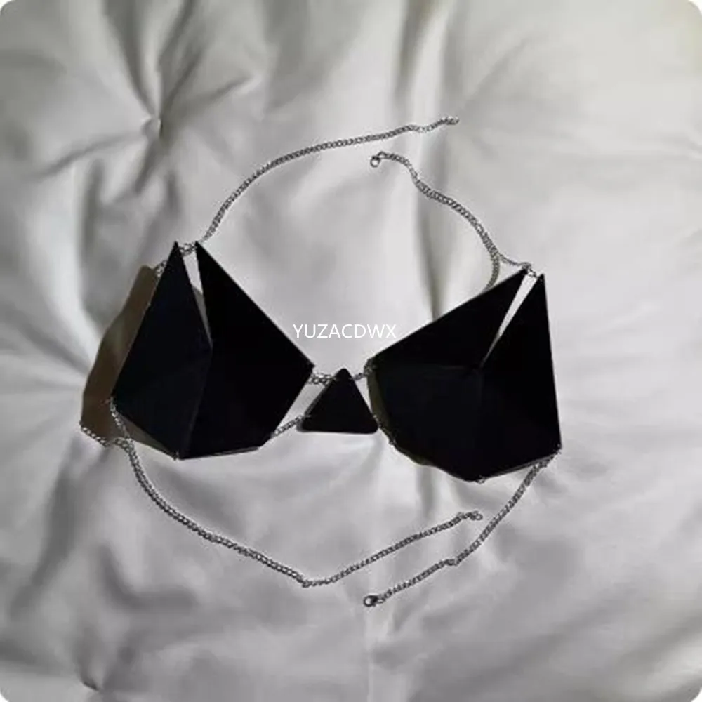 Sexy Camisole Female Fashion diamond grid patchwork Casual Crop Tops Rock Bra Sexy Festival Outfit Club Party Tank Tops