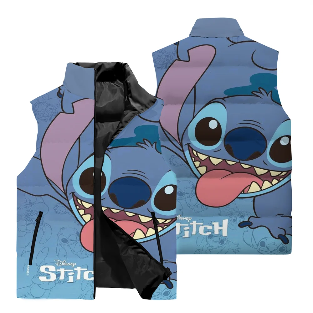 thumbnail image 1 of Chaqueta cortavientos de moda para hombre, divertida chaqueta con estampado 3D de Disney Stitch, chaleco para deportes al aire libre, chaqueta informal sin mangas para hombre para fiestas, 1 of 5