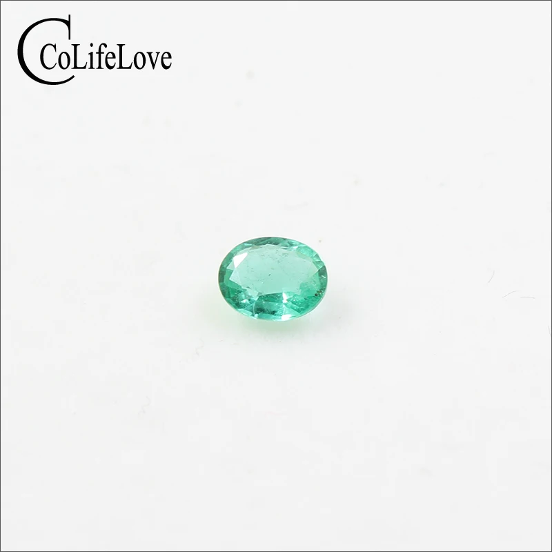 Real 4mm * 5mm Oval Cut Emerald Loose Gemstone for Wedding Ring Natural Emerald Loose Stone