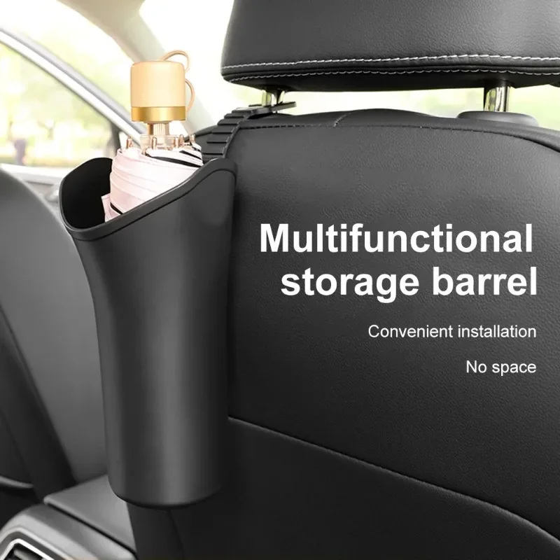 Car Umbrella Storage Bucket Built-in Trash Can Hanging Rear Door car storage box