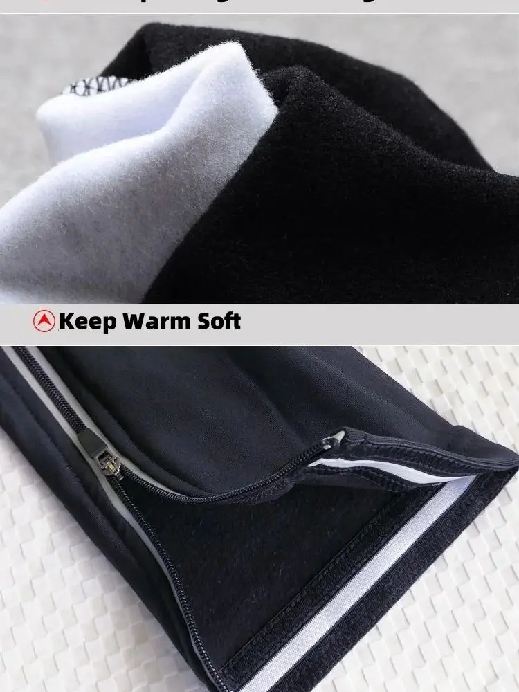 Autumn Winter Plus Long Sleeve Cycling Clothing Men's Fleece Long Pants Warm Top Breathable Thin Velvet Breathable Windproof