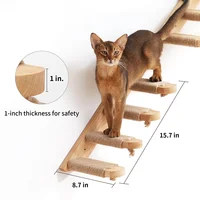 1PC Cat Tree Wall Mounted Cat Shelves Scratching Post for Cat Jumping Platform and Cat Hammock Rope Ladder Wall Wooden Furniture 2