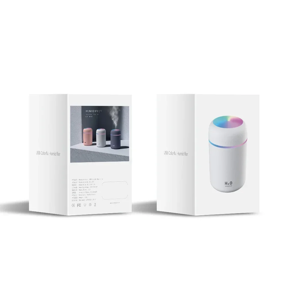 300ML Mini Air Humidifer Aroma Essential Oil Diffuser with LED Lamp USB Mist Maker Aromatherapy Humidifiers for Home Car