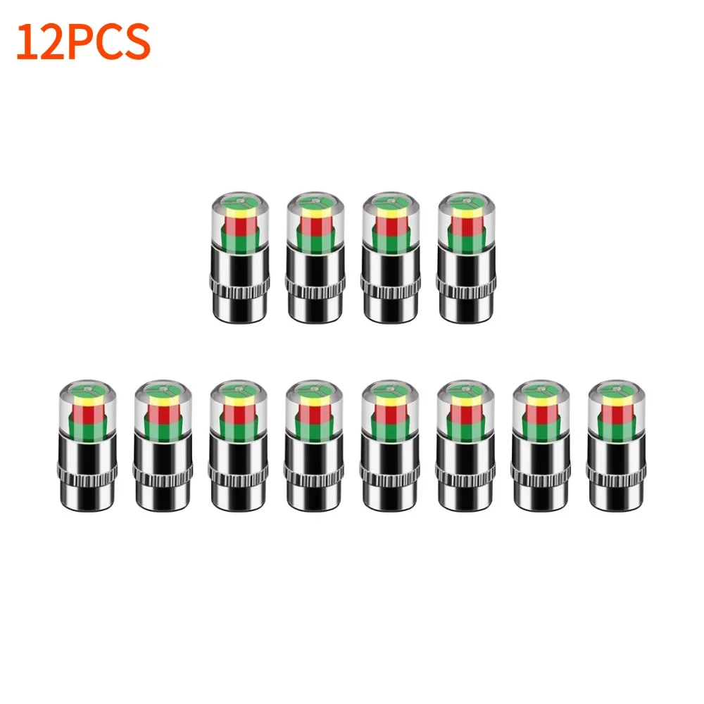 4-Piece Tire Pressure Monitoring Valve Cap Set - Essential Car Accessory