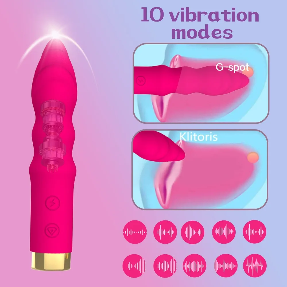 10 frequency strong shock charging AV stick anal plug stimulation Male and Female Masturbators Silent and Waterproof