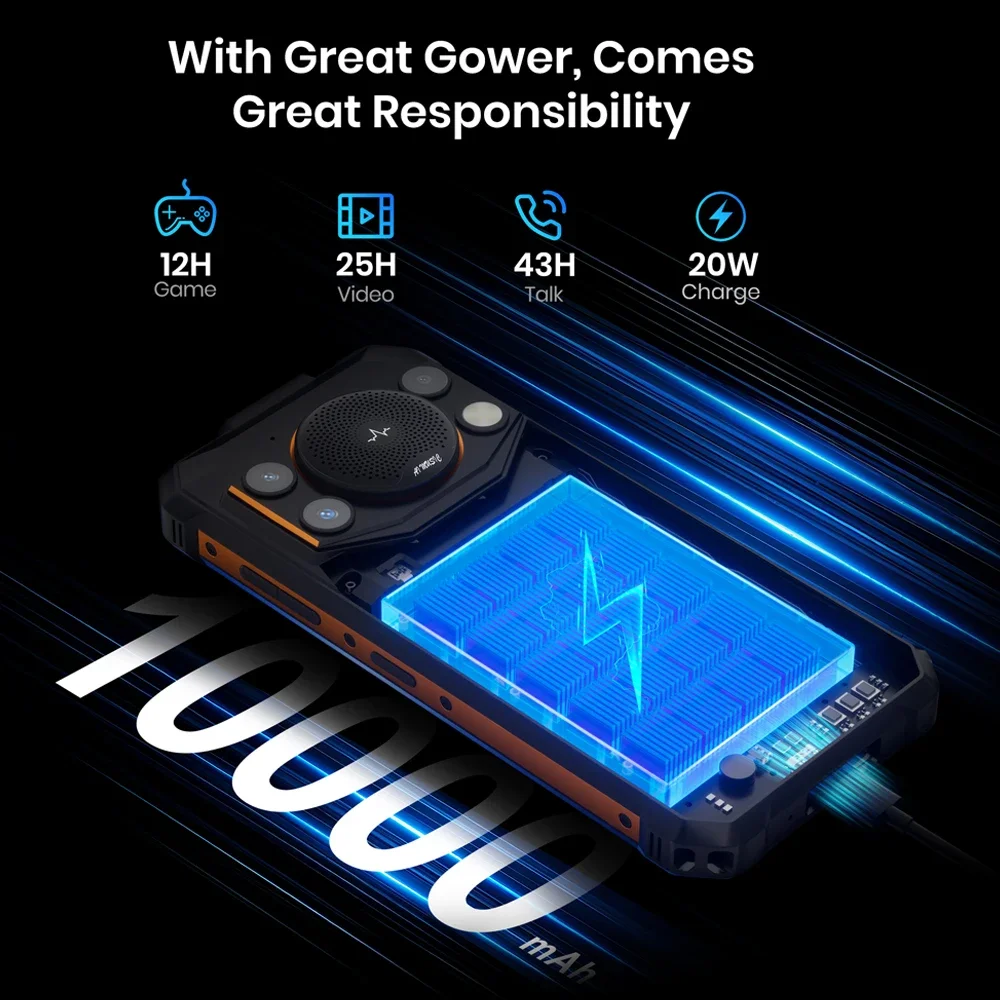 Fossibot F110 Pro 5G Rugged Smartphone Android 15 6.745" HD+ IPS Display 20GB(8+12) 128GB Mobile Phone 10000mAh 50MP+8MP NFC