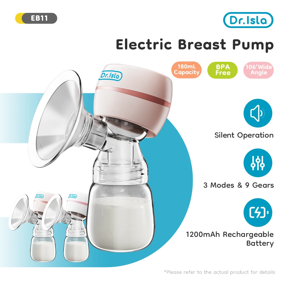 Dr.isla Electric Breast Pump Intelligent Integrated High Suction Breast Pump Milk Postpartum Fortable Painless