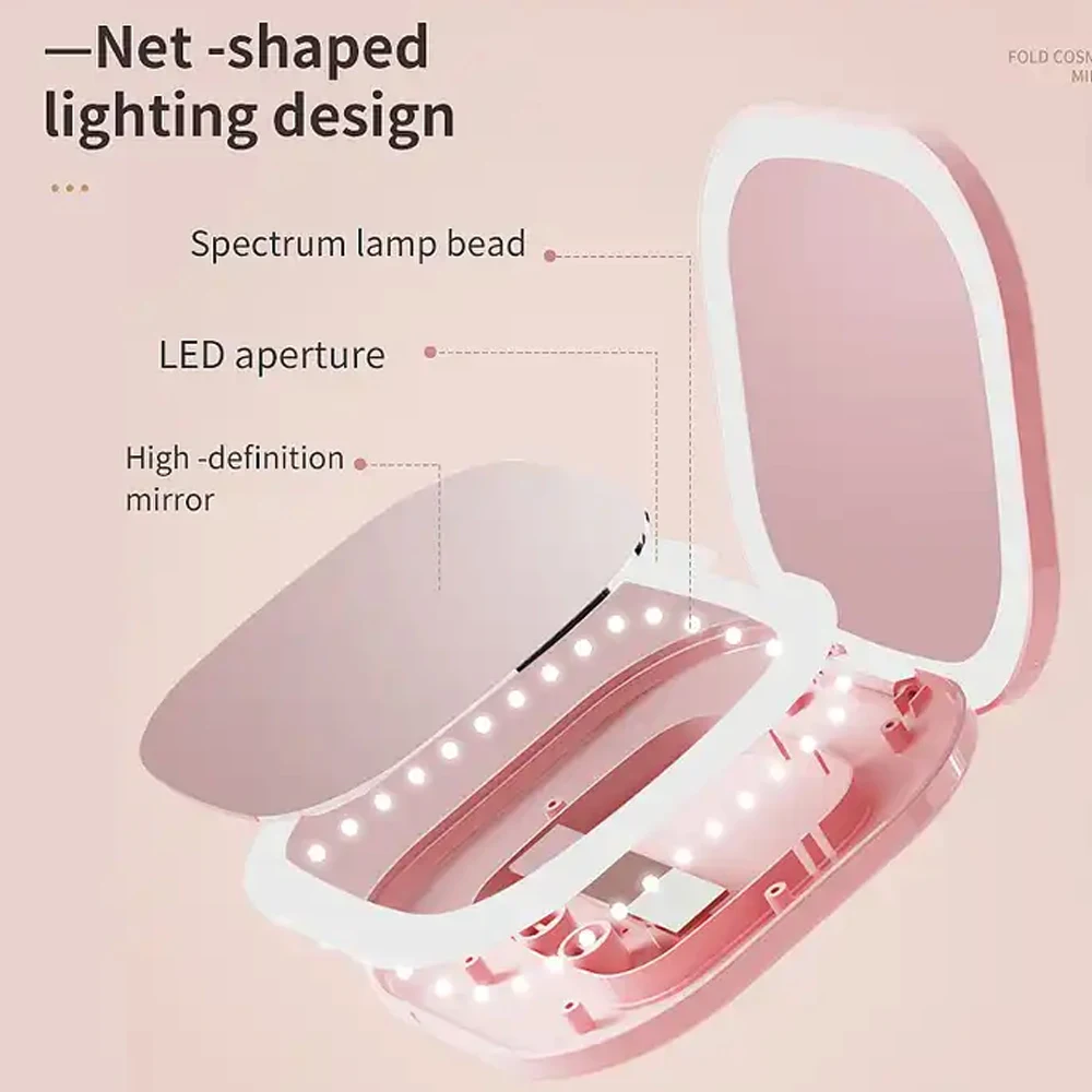 Compact LED Makeup Mirror with Magnification 4