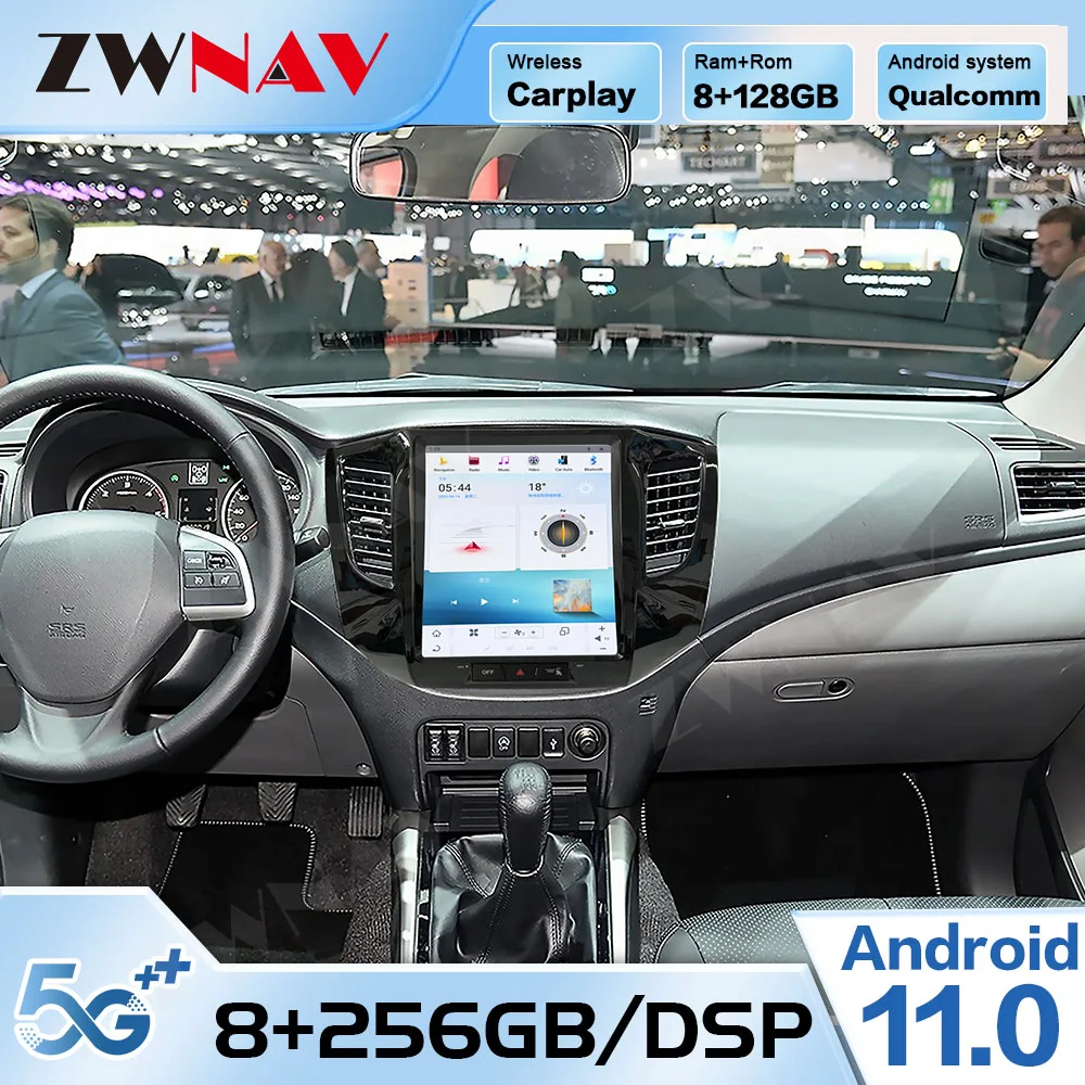 

Автомагнитола 2DIN на Android 11 для Mitsubishi Triton L200 2016 2017 2018 2019 2020, мультимедийный экран Tesla