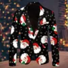 All Print Men Christmas Blazers Fashion Single Breasted Slim Fit Suit Coat Leisure Merry Christmas Party Long Sleeve Jacket 3
