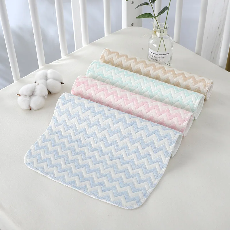4 Layers Waterproof Baby Diapering Changing Pad Ripple Pattern Crib Urine Mats Reusable Infant Toddler Bedding Accessories diaper changing pad,diaper changing mat,mattress urine mat