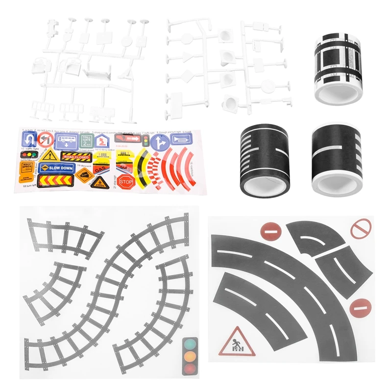 

Play Road Tape For Toy Cars And Trains 3 Rolls 4.8Cmx5m Straight Curve Track Traffic Signs - Kids Gifts