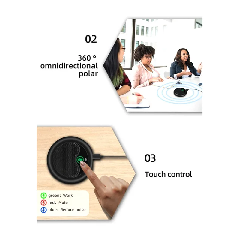 Omnidirectional Condenser USB Microphone for Online Meetings and Recording
