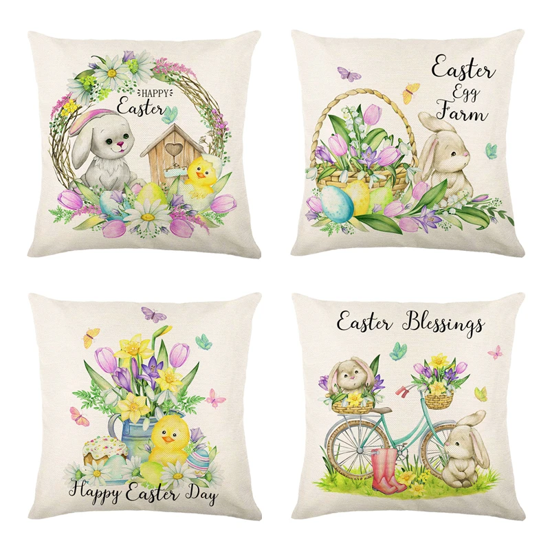 

Easter Party Decorations for Home Easter Rabbit Eggs Pillowcase Happy Easter Decorations Bunny Easter Party Decoration Supplies