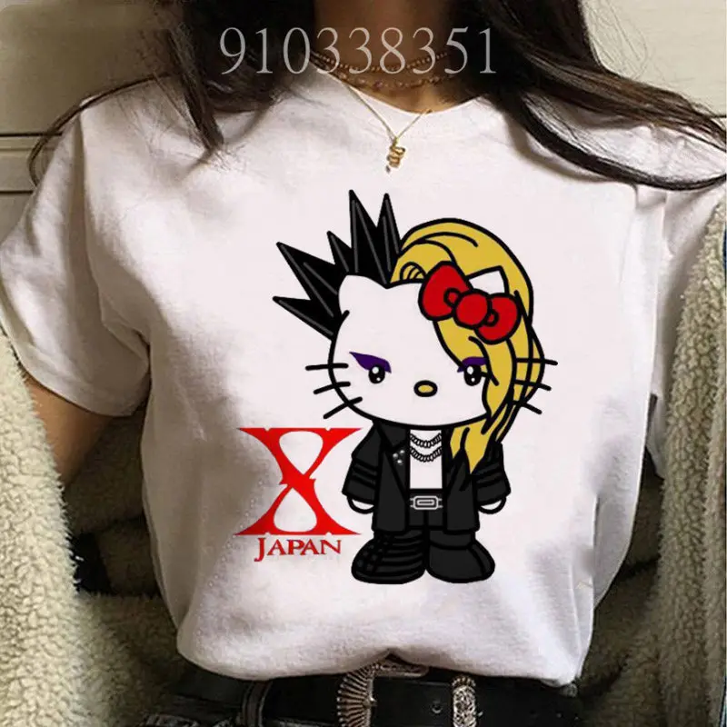 2024 Punk Style YOSHIKITTY Graphic T Shirt Girl Gothic Y2k Top