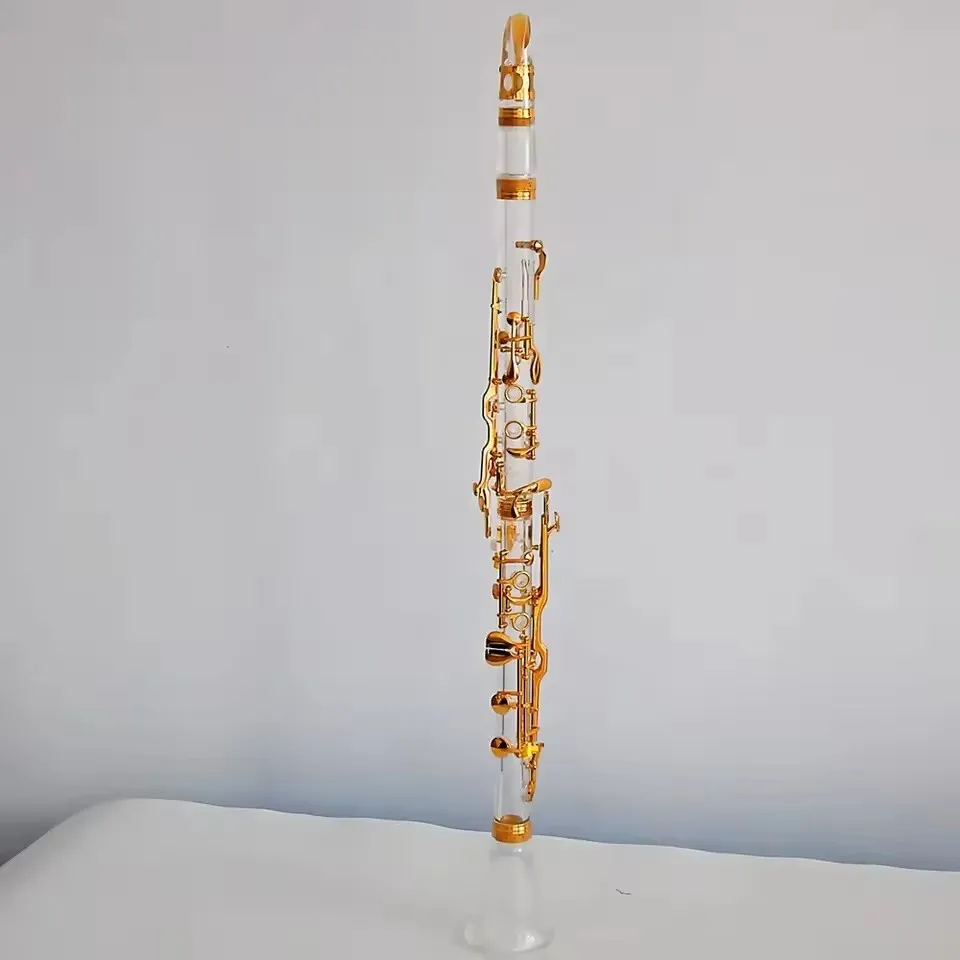 Transparent acrylic tube body system klarinette 18Keys G Clarinet gold-plated 18keys